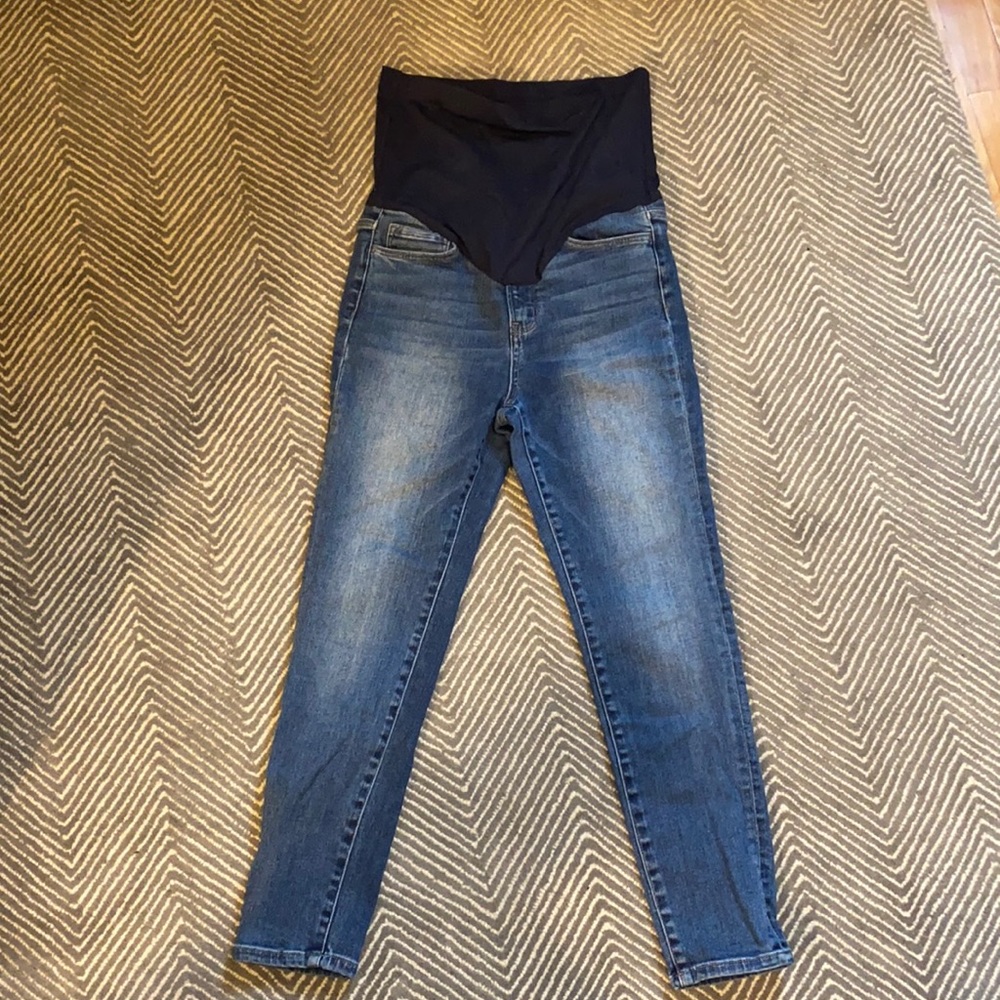 PinkBlush light wash skinny maternity jean